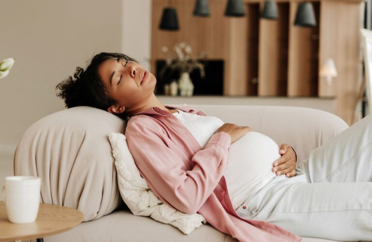 pregnant woman napping