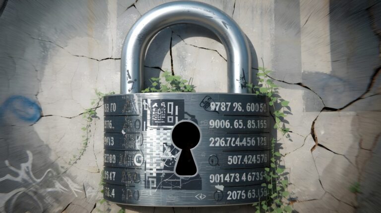 a photo of a giant lock with data on it the lock i dJZGYtRmR5GGAGRoZ7XYwg PpiX9xXfRO6M RbLJZUhHQ Nero AI Photo Face