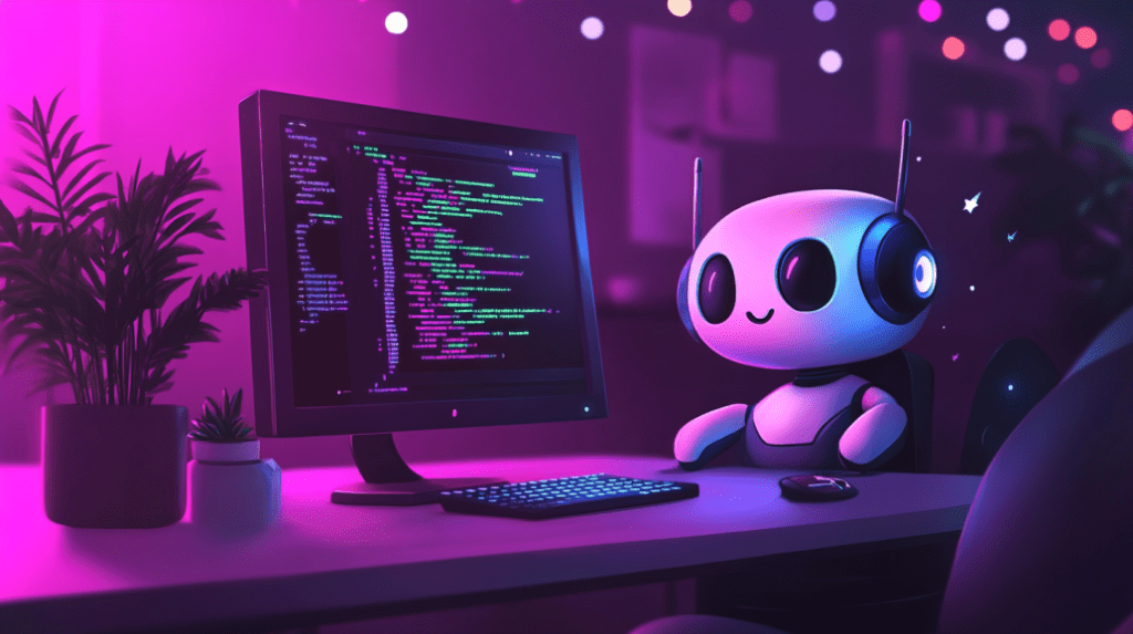 nuneybits Cute robot who is coding on a computer fdb06a2c 6144 4895 9017 ef758ada6ffd