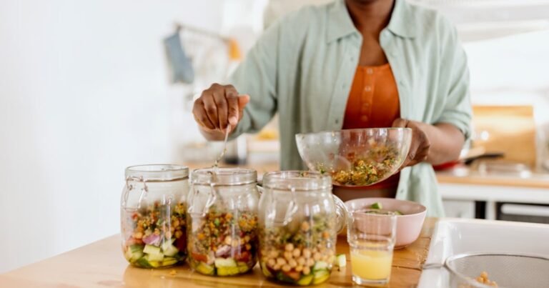 woman preparing a nutritious